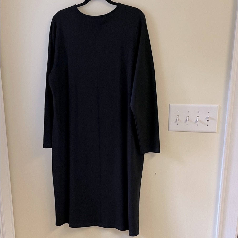 Lane Bryant Classic Black Long Sleeve Sweater Dress - Size 18/20 - Midi Length